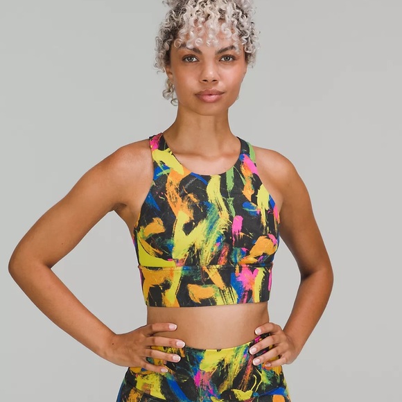 Lululemon Wunder Train Long Line Bra NWT Size 8 (UNBM) Undertone Black Multi - Picture 12 of 14